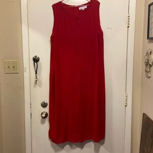 Emma& Michele chiffon Red Layered Dress 3X Key hole front long back Zip Lovely